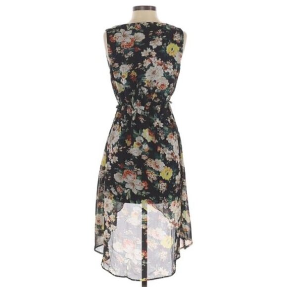 Forever 21 Dress S High Low Floral Print Tulip Hem Wedding Party Cocktail Brunch - Picture 6 of 9